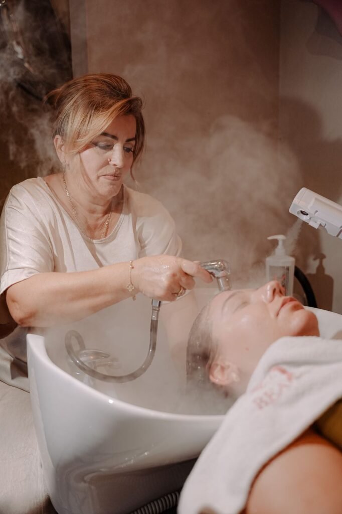 Steam treatment during a spa ritual